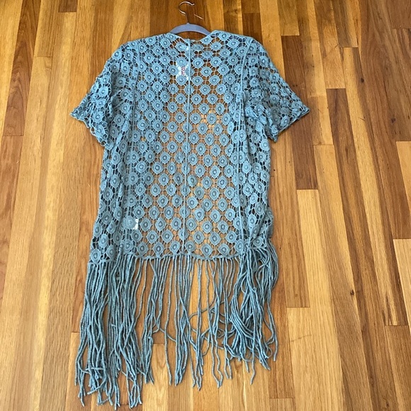 Rebellion Women’s Green Crochet Cardigan Size L - Picture 6 of 7